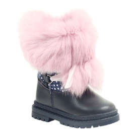 Bartek Bottes en cuir pour fille avec fourrure 216390-013 bleu 1 Bartek Bottes en cuir pour fille avec fourrure 216390-013 bleu 1