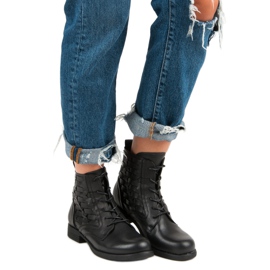 Forever Folie Bottines décontractées nouées le noir 1