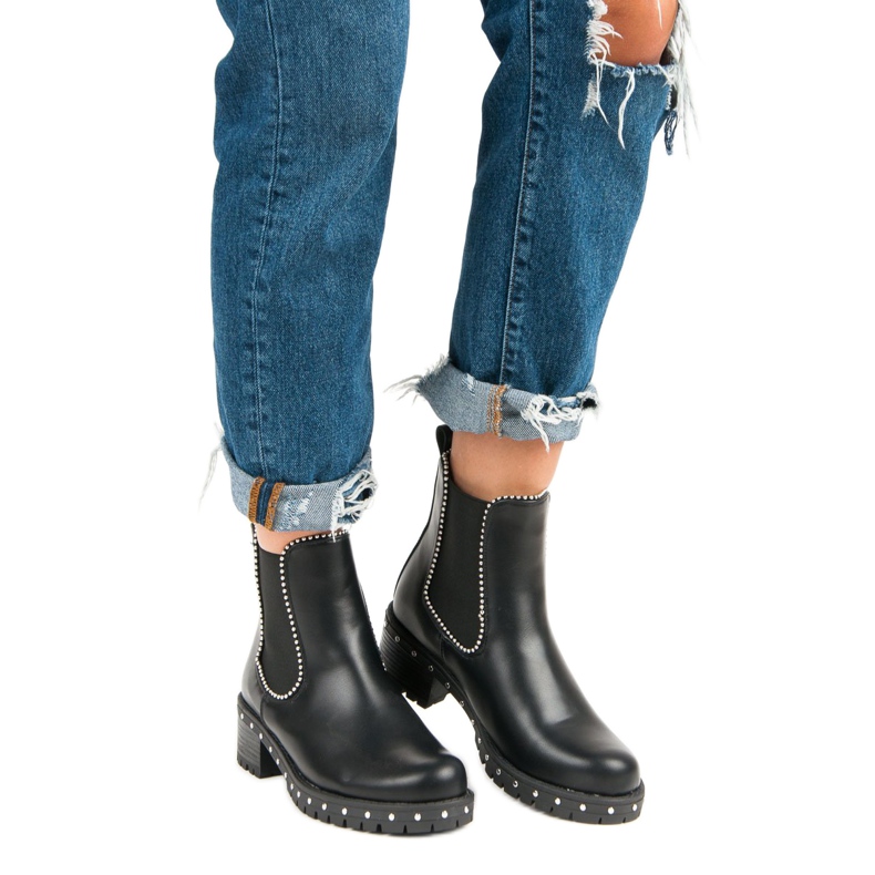 Bestelle Bottes Rock Boot Jodhpur noir 1