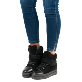 Bottes noires chaudes le noir 1