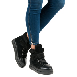 Bottes noires chaudes le noir 2