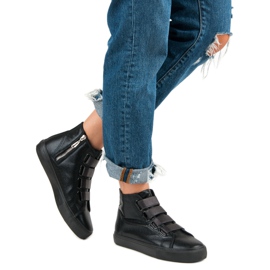 Baskets noires au dessus de la cheville le noir 2