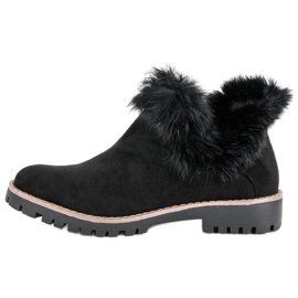 Forever Folie Bottines à enfiler en daim le noir 3