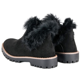 Forever Folie Bottines à enfiler en daim le noir 4