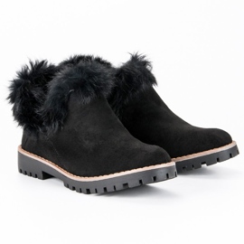 Forever Folie Bottines à enfiler en daim le noir 5