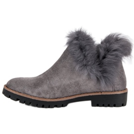 Forever Folie Bottines à enfiler en daim gris 3
