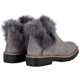 Forever Folie Bottines à enfiler en daim gris 4