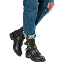 Ideal Shoes Bottes à la mode pour l'automne le noir 2