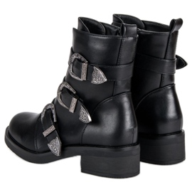 Ideal Shoes Bottes à la mode pour l'automne le noir 4