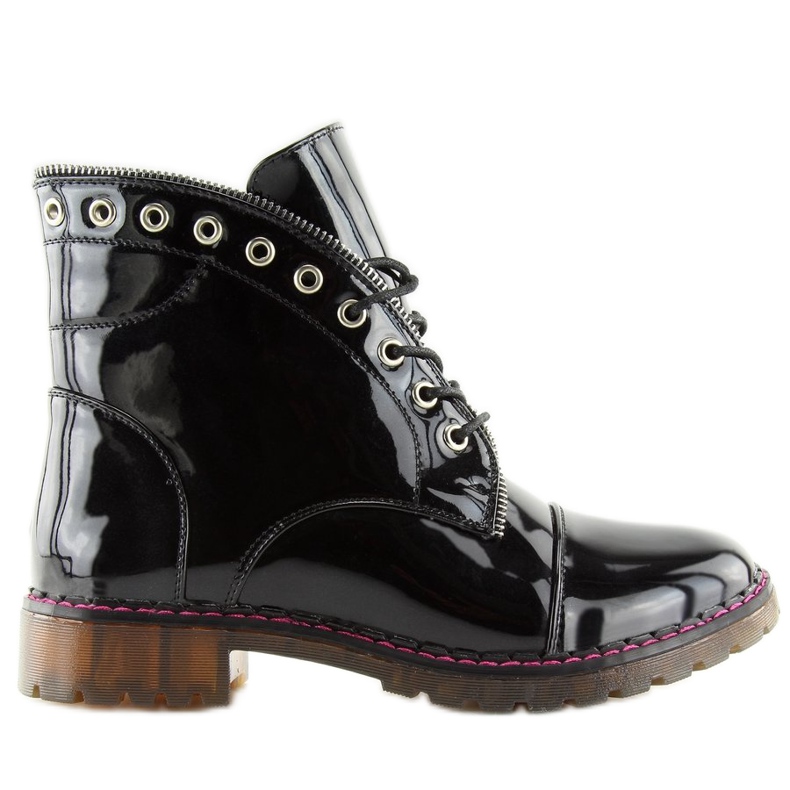 Boots laquées noires A-33 noir le noir 2