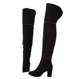Bottines à talons noires 539-1 Noir le noir 1