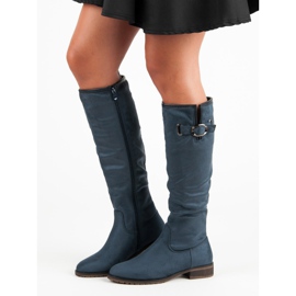 Super Me Bottes en daim classiques bleu 3