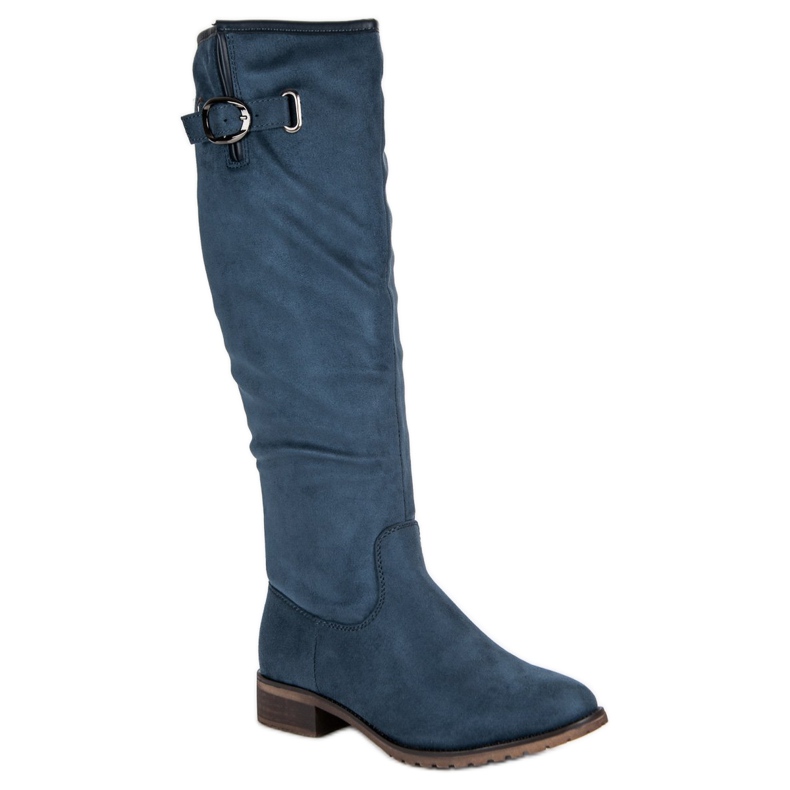 Super Me Bottes en daim classiques bleu 1