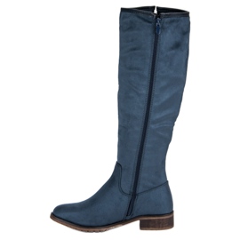Super Me Bottes en daim classiques bleu 2