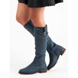 Super Me Bottes en daim classiques bleu 4