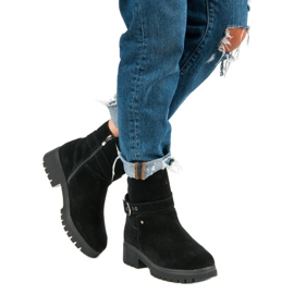 Bottes en cuir chaudes le noir 2