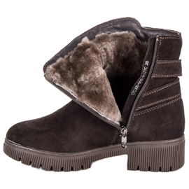 Bottes en cuir chaudes brun 3