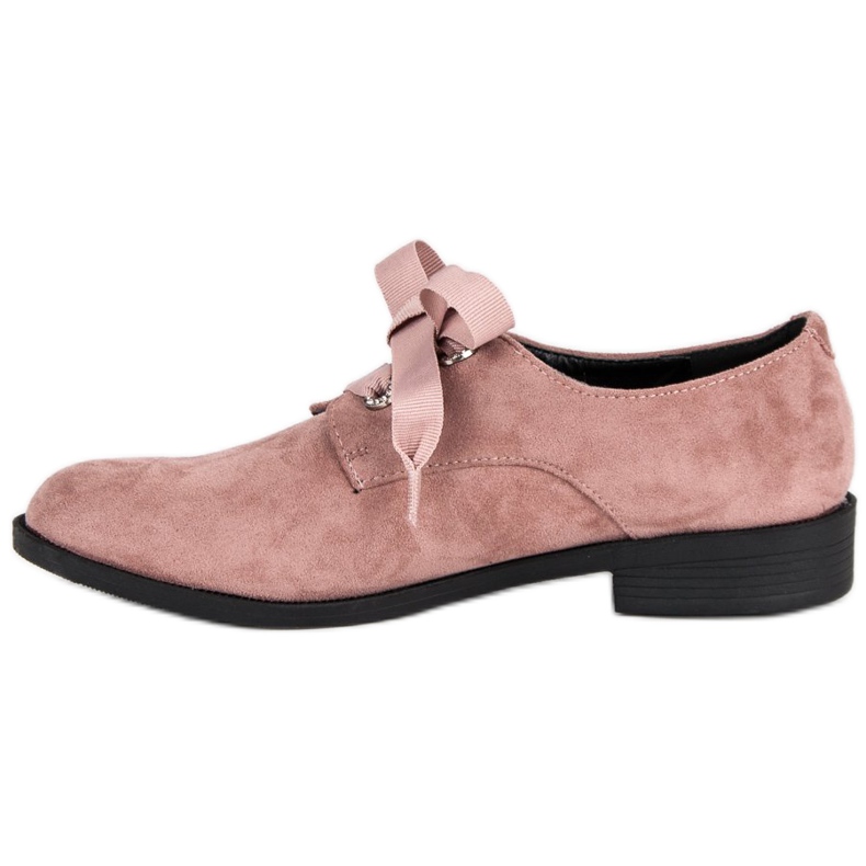 Chaussures poudrées nouées VICES rose 1