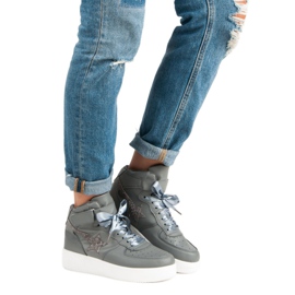 Bottines à la mode gris 4