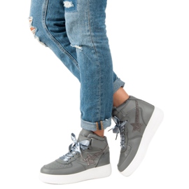 Bottines à la mode gris 5