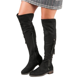 Queentina Bottines bohème en daim le noir 4