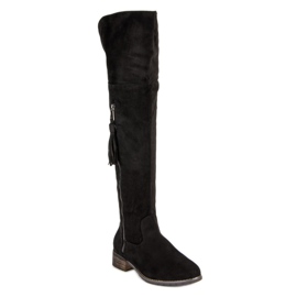Queentina Bottines bohème en daim le noir 2