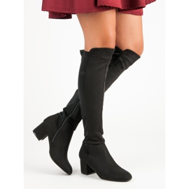 Super Me Bottines à talons en daim le noir 4