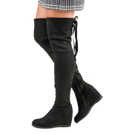 Bestelle Cuissardes noires sur Wedge le noir 1
