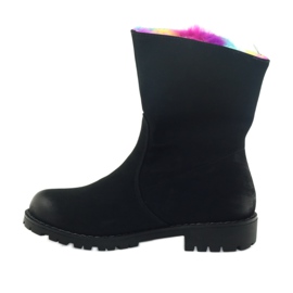 Sergio Leone Bottes avec fourrure colorée avec fermeture éclair le noir multicolore 2
