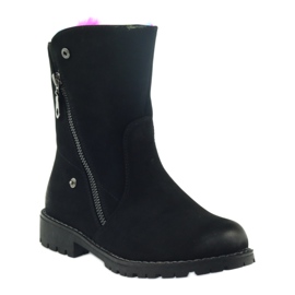 Sergio Leone Bottes avec fourrure colorée avec fermeture éclair noir multicolore 1