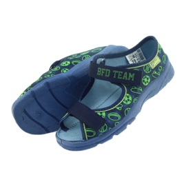 Befado chaussures pour enfants sandales pantoufles 969x124 vert bleu marine 4