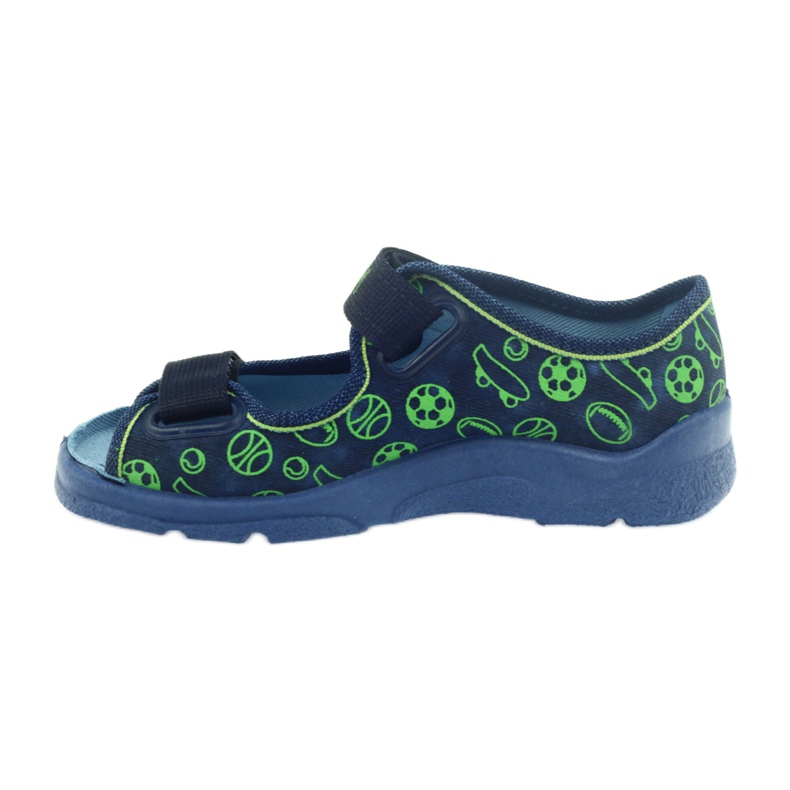 Befado chaussures pour enfants sandales pantoufles 969x124 vert bleu marine 2