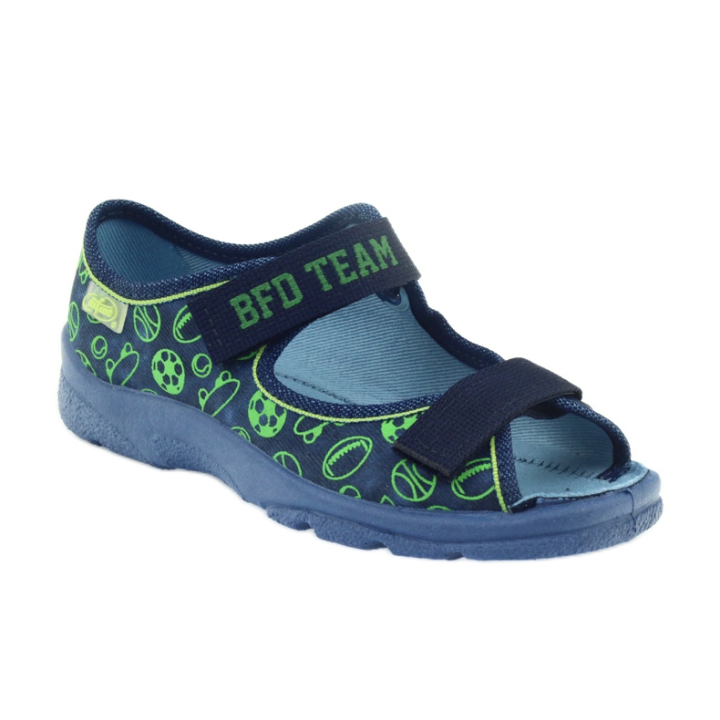 Befado chaussures pour enfants sandales pantoufles 969x124 vert bleu marine 1