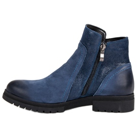 Bottines confortables VINCEZA en cuir bleu 1 Bottines confortables VINCEZA en cuir bleu 1