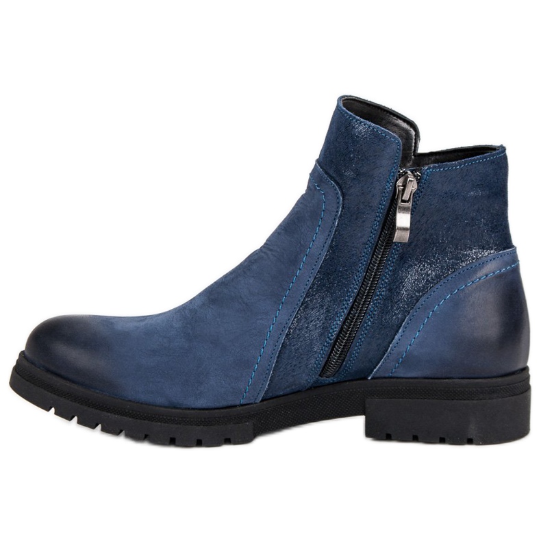 Bottines confortables VINCEZA en cuir bleu 1 Bottines confortables VINCEZA en cuir bleu 1