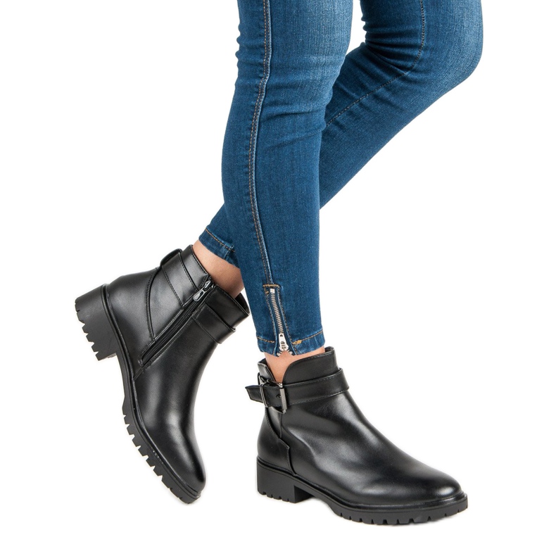 Vices Bottes basses avec une boucle le noir 1