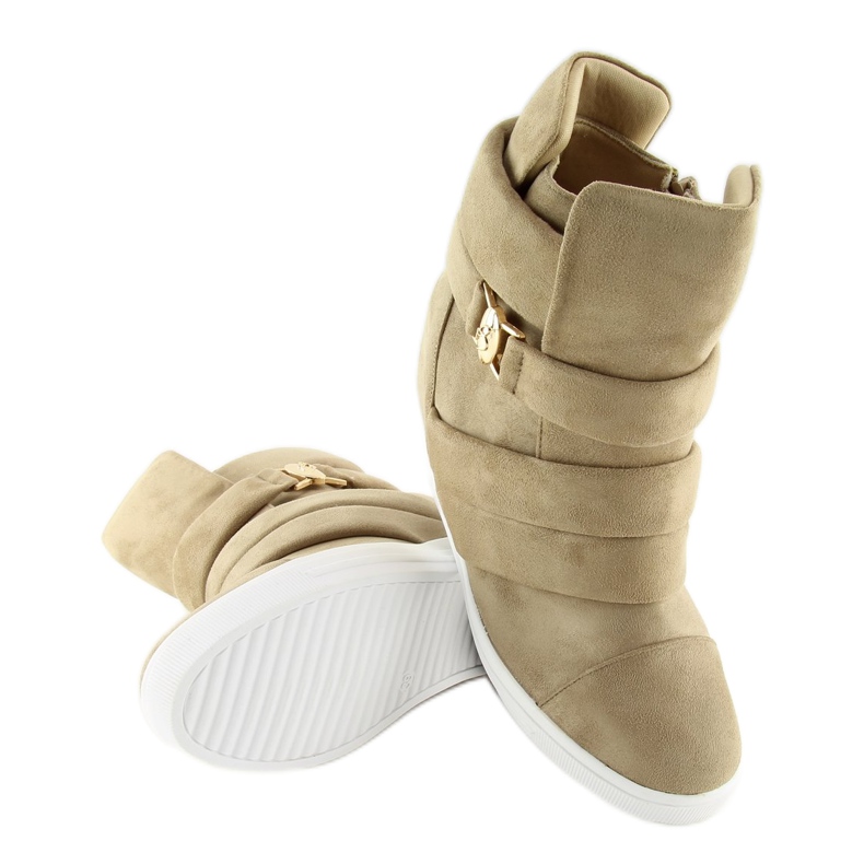 Baskets femme beiges H6507 Camel 1