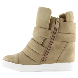 Baskets femme beiges H6507 Camel 4
