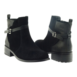 American Club Bottines américaines bottines d'hiver en cuir suédé le noir 4 American Club Bottines américaines bottines d'hiver en cuir suédé le noir 4