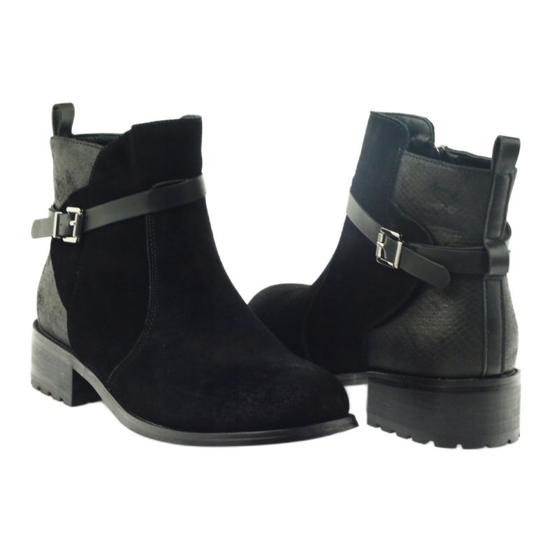 American Club Bottines américaines bottines d'hiver en cuir suédé le noir 4 American Club Bottines américaines bottines d'hiver en cuir suédé le noir 4