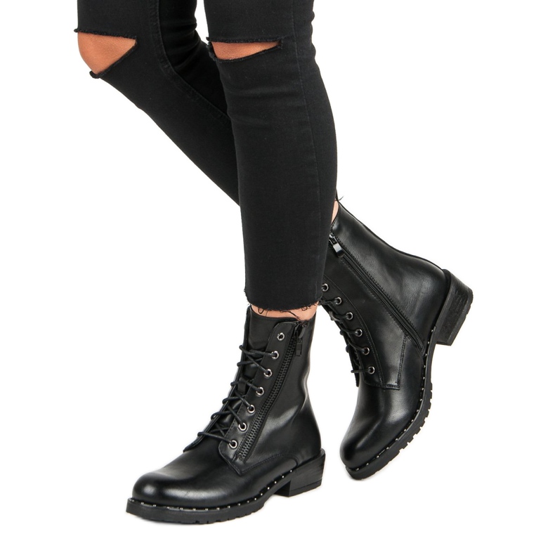 Filippo Bottes de travailleur nouées noir 1