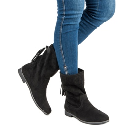 Weide Bottines bohèmes en daim le noir 6