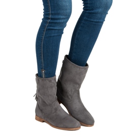 Weide Bottines bohèmes en daim gris 7