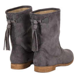 Weide Bottines bohèmes en daim gris 11