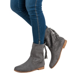 Weide Bottines bohèmes en daim gris 8