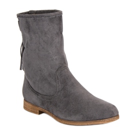 Weide Bottines bohèmes en daim gris 9