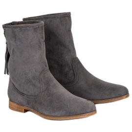 Weide Bottines bohèmes en daim gris 12