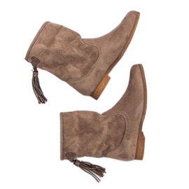 Weide Bottines bohème en daim brun 10