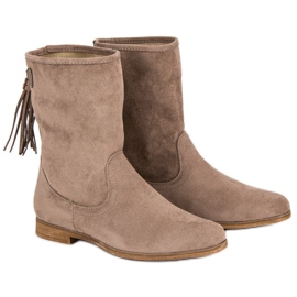 Weide Bottines bohème en daim brun 7