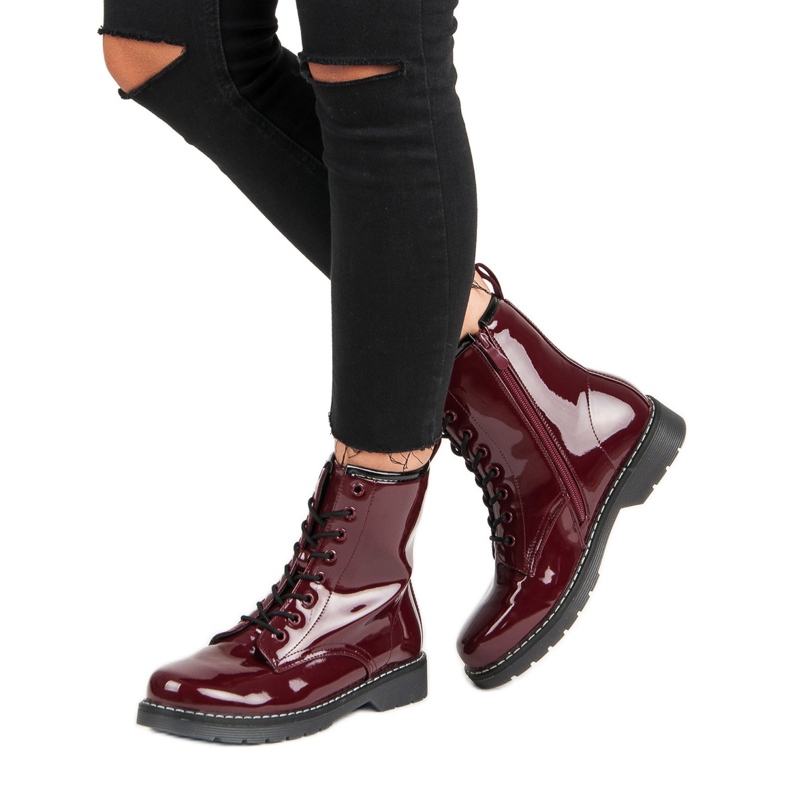 Bottines vinceza bordeaux rouge 1